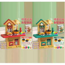 Кухня (839-011) 2 кольори, висота 45 см, світло, звуки приготування, парогенератор, помпова подача води, посуд, продукти, прибори, в коробці