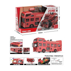 Автобус (YW 9099 B) звуки, підсвічування салону, конструктор, інерція, викрутка, деталі, що рухаються