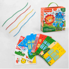 Гра-шнурівка Fisher Price. Кольорові будиночки Vladi Toys (VT 5303-26)