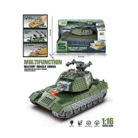 Танк (JS 206) автоматична вібрація дула, масштаб 1:16, підсвічування, інерція, на батарейках, рухома башта з тріскачкою, в коробці