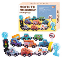 Магнітні машинки (49325) wtoys, дерев’яні, в коробці