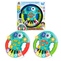 Кермо музичне (37927) wtoys, озвуч. укр. мовою, підсвічування, 10 пісень, 10 казок, віршики, цифри, ноти, сенсорне піаніно, звуки, в коробці