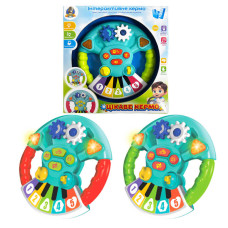Кермо музичне (37927) wtoys, озвуч. укр. мовою, підсвічування, 10 пісень, 10 казок, віршики, цифри, ноти, сенсорне піаніно, звуки, в коробці