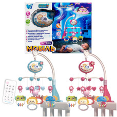 Карусель (73393) wtoys, 2 види, озвуч. укр. мовою, 5 підвісок, обертання, світло, мелодії, колискові, проєкція, пульт, в коробці, видається мікс