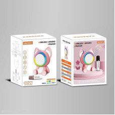 Караоке (GMJ 9823) 1 мікроф,режими підсвіч, вбуд акум, bluetooth,слот tf card, usb-type-c каб, usbроз’єм, auxроз’єм,зміна голос, в коробці