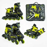 Ролики (27300-М) Best Roller розмір 34-37 колір – ЖОВТИЙ колеса pu, переднє колесо світло, устілка 21.5-24 см, d колес – 7 см, в сумці