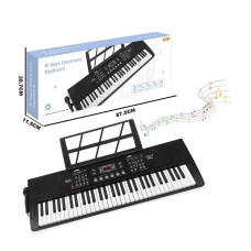 Синтезатор (R 677) 61 клавіша, 16 тембрів, 10 ритмів, 6 демо мелодій, sound edit, мікрофон, від мережібатарейок, звуки інструментів, в коробці