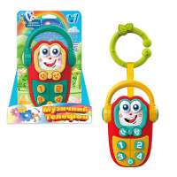 Музичний WToys телефон (50466) 2 види, озвучення українською мовою, підсвічування, озвучені репліки, цифри, 4 пісні, 4 казки, в коробці