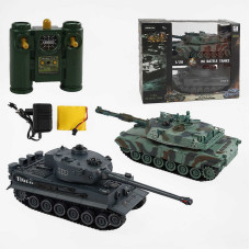 Танкова битва на радіокеруванні (99823) 2 танки, акумулятори 4.8 V, пульти 2.4 GMHz, звуки, підсвічування, гумові гусениці, рухома башта