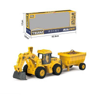 Спецтехніка WD 103 A (24) “Екскаватор”, звуки, підсвічування, інерція, масштаб 1:16, рухливий ківш, гумове покриття коліс, причеп, в коробці