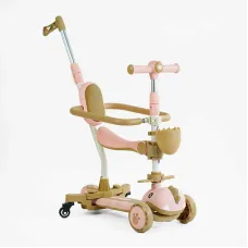 Самокат 5в1 Skyper (GL-01502) колеса pu 125х40мм зі світлом, музика та підсвічування платформи, с доп. колесами, захисний бампер, в коробці