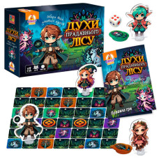 Гра настільна розважальна Духи прадавнього лісу (VT8055-48) vladi toys, 45 плиток, 32 фішки, 20 жетонів, 4 персонажі, 1 кубик, в коробці