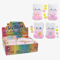 Игра антистресс (C 72598) цена за 24 штуки в блоке, котик, мохнатый, мягкие шарики, бутылочка, размер 6х2х9 см, в коробке