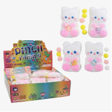 Игра антистресс (C 72598) цена за 24 штуки в блоке, котик, мохнатый, мягкие шарики, бутылочка, размер 6х2х9 см, в коробке