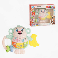 Музична мавпочка WToys (59966) українська озвучка, прорізувач, пальчикова гра, підсвічування, цифри, ноти, казки, пісні, звуки