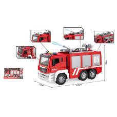 Спецтехніка WY 1124 A (18)  “Пожежна машина”, масштаб: 1:10, підсвічування, звуки, інерція, помпова подача води, резервуар, гумові шини, в коробці
