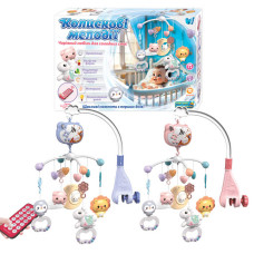 Карусель (34608) wtoys, 2 види, озвуч. укр. мовою, 5 підвісок, обертання, світло, мелодії, колискові, проєкція, пульт, в коробці, видається мікс