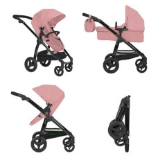 Коляска для ляльки 2в1 CARRELLO ULTRA 9696 POWDER PINK з сумкою метал.кор.51*14,5*44,5