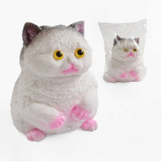 Игра антистресс (C 72357) цена за 1 штуку, "котик", силикон, мохнатый, пластиковые глаза, размер 12х10х14, в пакете