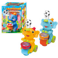 Чарівний (Слоник 24049) wtoys, 2 кольори, озвучування українською мовою, підсвічування, пісні, колесо вільн. ходу, тримає м’яч у пов. в коробці