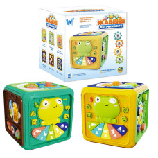 Розвиваючий куб WToys (92180) українське озвучення, 5 казок, 10 дитячих пісень, 10 загадок, мелодія, ноти, цифри, сортер