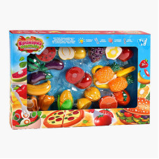 Набір продуктів Wtoys Кулінарна фантазія (10265) 25 елементів, овочі та фрукти на липучках, дошка для нарізки, ніж