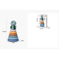 Пірамідка (TT 2015) розмір: 10х10х18.5 см, 6 кілець, звірятко, гума, в коробці
