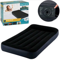 Матрац велюровий Intex (64146 ND) з підголовником, 99х191х25см, із вбудованим насосом 220 V, одномісний, максимальне навантаження 136кг