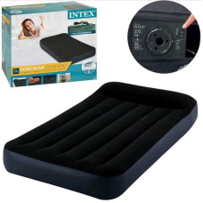 Матрац велюровий Intex (64146 ND) з підголовником, 99х191х25см, із вбудованим насосом 220 V, одномісний, максимальне навантаження 136кг