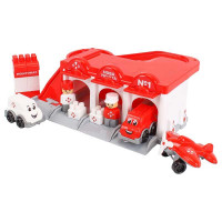 Паркінг (8454) technok toys, 2 машинки, літак, фігурки, будівельні елементи, в коробці