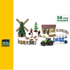 Ферма (550-31 K) 58 елементів, трактор на батарейках, звуки, підсвічування, ігрові фігурки, вітряк, будинок, в коробці