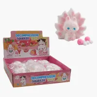Игра антистресс (C 72080) цена за 12 штук в блоке, животное, мохнатое, мягкие шарики, пластиковые глаза, бантик, размер 8х9х5 см, в коробке
