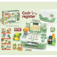 Касовий апарат (H 369 A) автоматичний принцип роб, озвучення англ мовою, 8 пісень, підсвіч, сканер, калькулятор, ваги, рація, аксесуари, в коробці