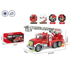 Спецтехніка YF 3227 A (84/2) “Пожежна машина”, звуки, підсвічування, колесо вільного ходу, відкриваються дверцята, піднімається драбина, в коробці