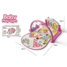 Килимок (8611) піаніно, звуки, мелодії, ноти, підсвічування, 5 підвісок, брязкальця, дзеркальце, в коробці
