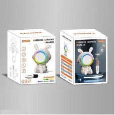 Караоке (GMJ 9821) 1 мікроф,режими підсвіч, вбуд акум, bluetooth,слот tf card, usb-type-c каб, usbроз’єм, auxроз’єм,зміна голос, в коробці