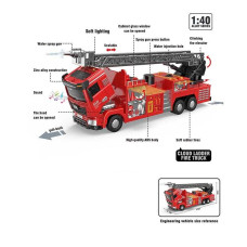 Спецтехніка Авто Експерт (TK-16041) металопластик, 1:40, звук, світло, інерція, помпова подача води, висувна драбина, рухомі елементи