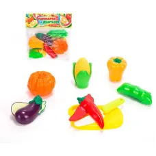 Набір продуктів “кулінарна фантазія” Wtoys (559933) 14 елементів, овочі на липучках, дошка для нарізання, ніж, у пакеті