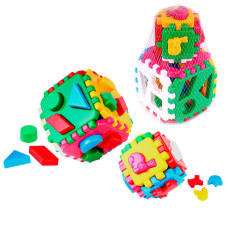 Куб Умный малыш (1899) technok toys по 6 граней, животные и геометрические фигуры, 22см, в сетке